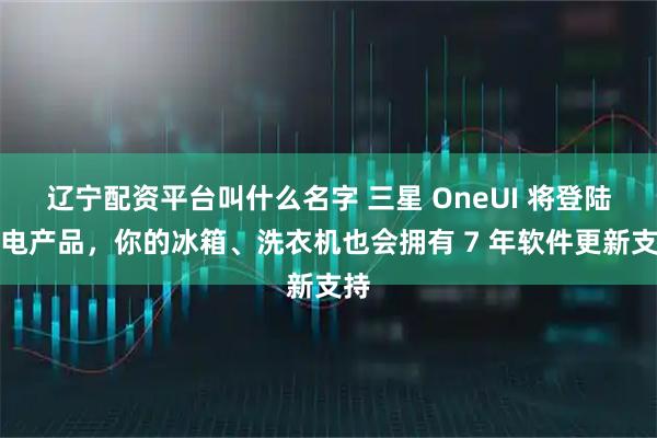辽宁配资平台叫什么名字 三星 OneUI 将登陆家电产品，你的冰箱、洗衣机也会拥有 7 年软件更新支持
