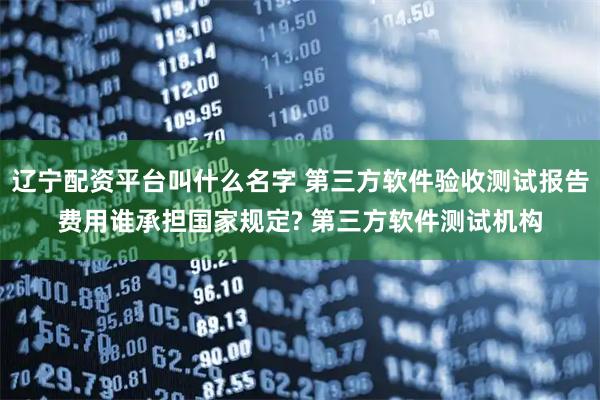 辽宁配资平台叫什么名字 第三方软件验收测试报告费用谁承担国家规定? 第三方软件测试机构