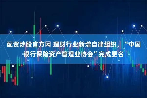配资炒股官方网 理财行业新增自律组织,“中国银行保险资产管理业协会”完成更名
